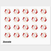 Save the Date, Personalized Wedding Red Hearts  Ronde Sticker (Vel)