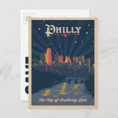 Save the date | Philadelphia, PA Aankondigingskaart (Voorkant / Achterkant)