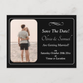 Save The Date, Photo - Black & White with Infinity Aankondigingskaart (Voorkant)