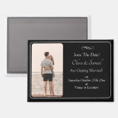 Save The Date, Photo - Black & White with Infinity Magneet (Voorkant / Achterkant)