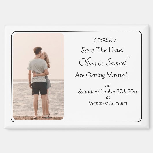 Save The Date, Photo - Black & White with Infinity Magneet (Voorkant)