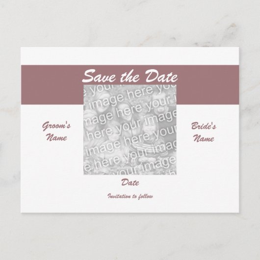 Save the Date Photo Briefkaart - Gepersonaliseerd (Voorkant)