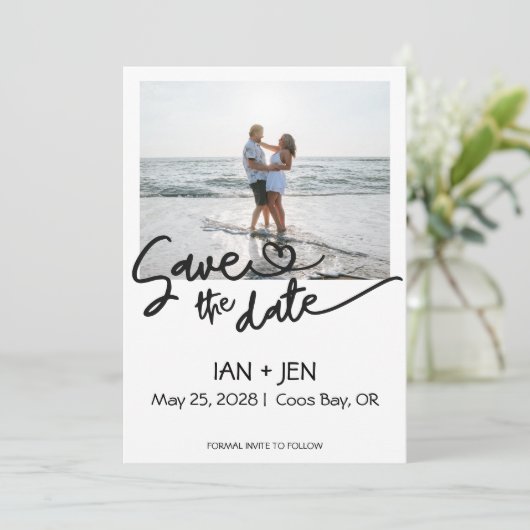 Save the Date Photo Card (Staand voorkant)