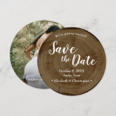 Save the date photo DARK Wood Rustic Wedding  Kaart (Voorkant / Achterkant)