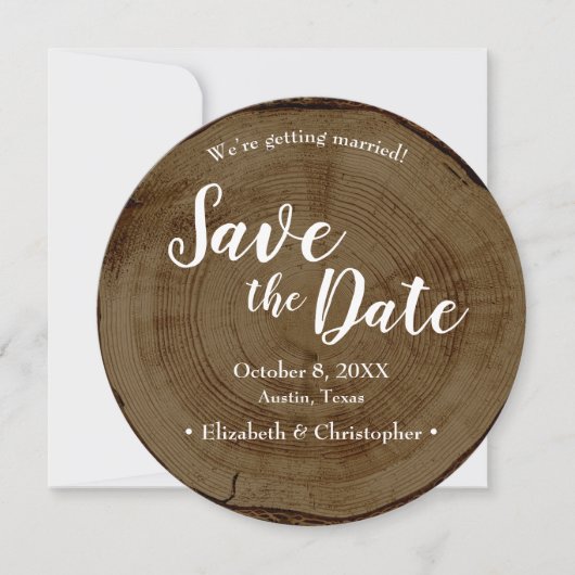 Save the date photo DARK Wood Rustic Wedding  Kaart (Voorkant)
