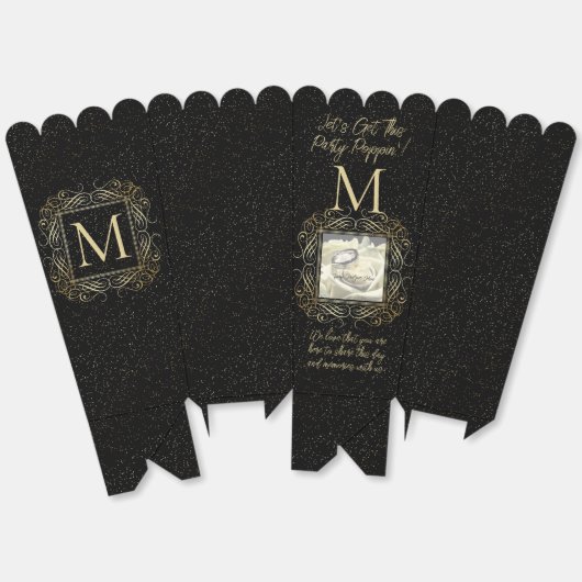 Save the Date Photo Elegant Gold Foil Dots Look Bedankdoosjes (Ongevouwen)