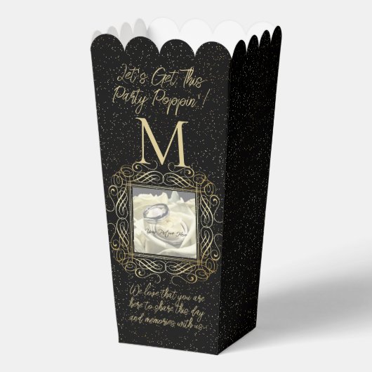 Save the Date Photo Elegant Gold Foil Dots Look Bedankdoosjes (Voorkant)