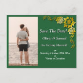 Save The Date, Photo -Emerald Green & Gold Aankondigingskaart (Voorkant)