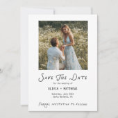 Save the Date Photo Minimalist Whimsical Kaart (Voorkant)