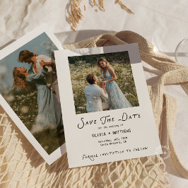 Save the Date Photo Minimalist Whimsical Kaart