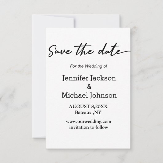 save the date,photo of couple kiss in snow kaart (Achterkant)