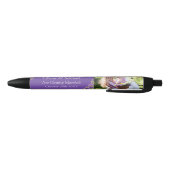 Save The Date - Photo + Purple Mauve Flowers Zwarte Inkt Pen (Bodem)