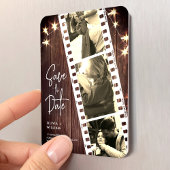 Save the Date Photo Strip Wedding Favor Rustic Magneet