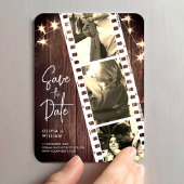 Save the Date Photo Strip Wedding Favor Rustic Magneet