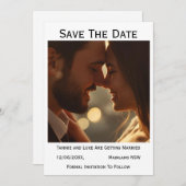 Save the Date Photo Wedding Card | Personalised  (Voorkant / Achterkant)