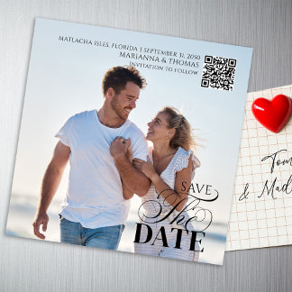 Save the Date Photo Wedding Magnetic