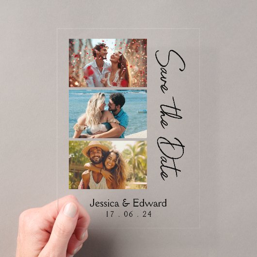 Save The Date PhotoBooth Qr Code Zwart Wit Chic Acryl Uitnodigingen (Insitu (Draagbaar))