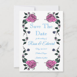 Save The Date Platte Aankondigingskaart Aankondiging