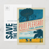Save the date | Point Pleasant, NJ Aankondigingskaart (Voorkant / Achterkant)