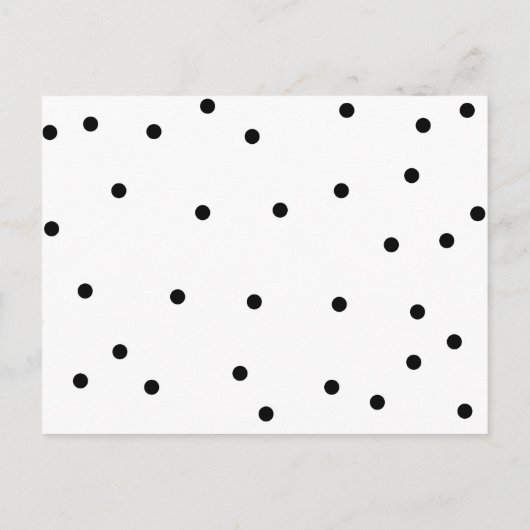 Save the Date Polka Dots Elegant Zwart-wit Aankondigingskaart (Achterkant)