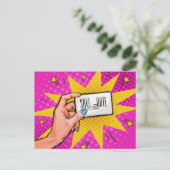 Save the Date Pop Art Briefkaart Invitation (Staand voorkant)