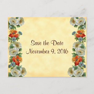 Save the Date Poppies Cornflowers Briefkaart