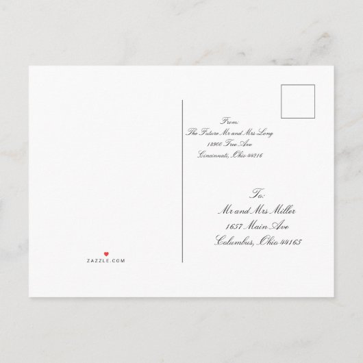 Save The Date Post Card Uitnodiging Briefkaart (Achterkant)