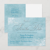 SAVE THE DATE -POST-KAART Blue Elegance Wedding Aankondigingskaart (Voorkant / Achterkant)