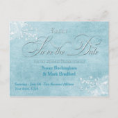 SAVE THE DATE -POST-KAART Blue Elegance Wedding Aankondigingskaart (Voorkant)