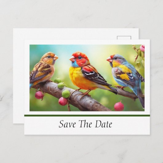 Save The Date Postcard Briefkaart (Voorkant / Achterkant)