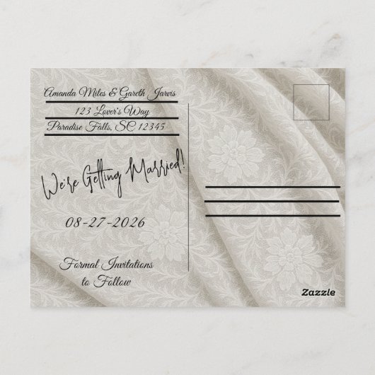 Save the Date Postcard Briefkaart (Achterkant)