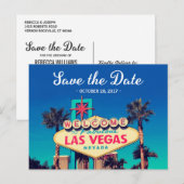 Save the Date - Prachtige Retro Las Vegas Foto Aankondigingskaart (Voorkant / Achterkant)
