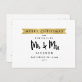 Save The Date | Prettig Kerstfeest in de toekomst, Aankondigingskaart (Voorkant / Achterkant)