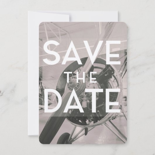 Save the Date Prop vliegtuig Kaart (Achterkant)