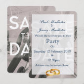 Save the Date Prop vliegtuig Kaart (Voorkant / Achterkant)