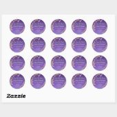 Save The Date -Purple Mauve Flowers & White Ronde Sticker (Vel)