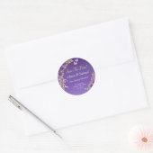 Save The Date -Purple Mauve Flowers & White Ronde Sticker (Envelop)