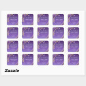 Save The Date -Purple Mauve Flowers & White Vierkante Sticker (Vel)