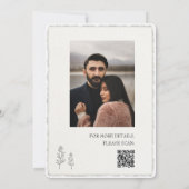Save the Date QR Code Faux Deckled Edge Wedding Kaart (Achterkant)