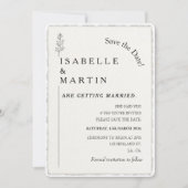 Save the Date QR Code Faux Deckled Edge Wedding Kaart (Voorkant)