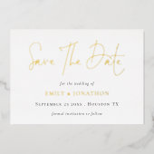 Save The Date QR-code script bruiloft echt Folie Uitnodiging (Voorkant)