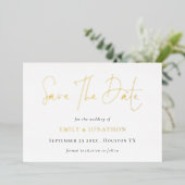 Save The Date QR-code script bruiloft echt Folie Uitnodiging (Staand Voorkant)