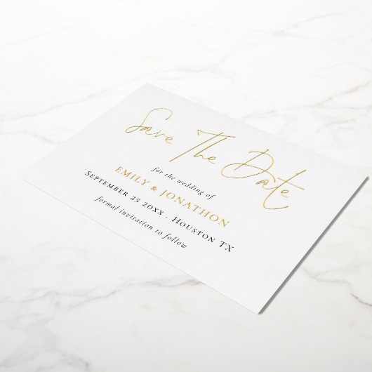 Save The Date QR-code script bruiloft echt Folie Uitnodiging (Gedraaid)