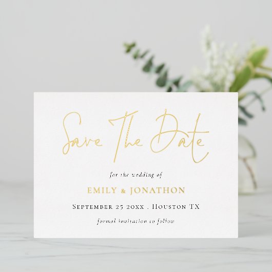 Save The Date QR-code script Huwelijk Echt   Folie Uitnodiging (Staand Voorkant)