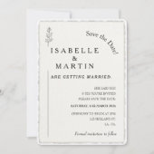 Save the Date QR Faux Deckled Edge Wedding Kaart (Voorkant)