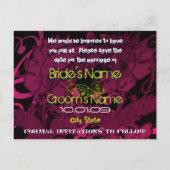 Save the Date - Rasberry Floral Distressed - Aankondigingskaart (Achterkant)