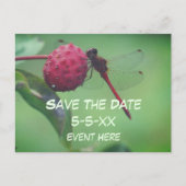 Save The Date Red Dragonfly Nature  Aankondigingskaart (Voorkant)