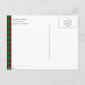 Save the Date Red Green Plaid Vakantie Aankondigingskaart (Achterkant)