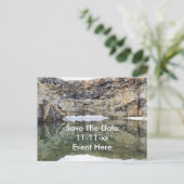 Save The Date Reflecties In Water Aankondigingskaart (Staand voorkant)