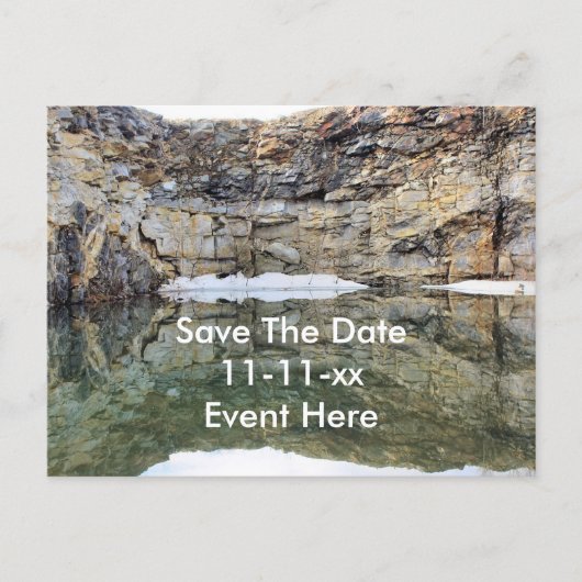 Save The Date Reflections In Water Aankondigingskaart (Voorkant)